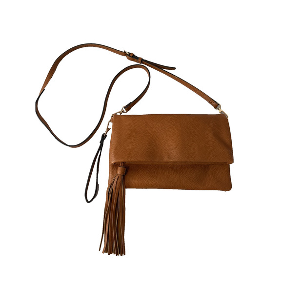 Jen & Co Pebbled Vegan Soft Leather Wristlet Tasseled Crossbody Boho Western - Picture 1 of 15